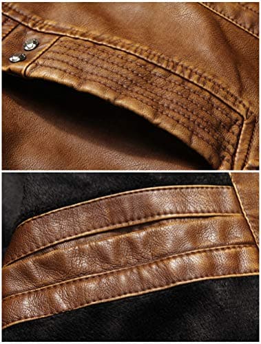 Vintage Stand Collar Men's Faux Leather Jacket for Motorcycle Riders