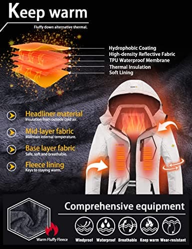 GEMYSE Women's Waterproof Ski Snow Jacket