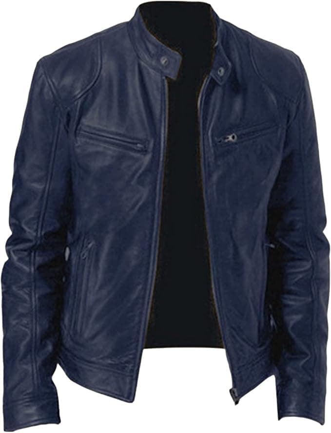 Men's Faux Leather Motorcycle Jacket