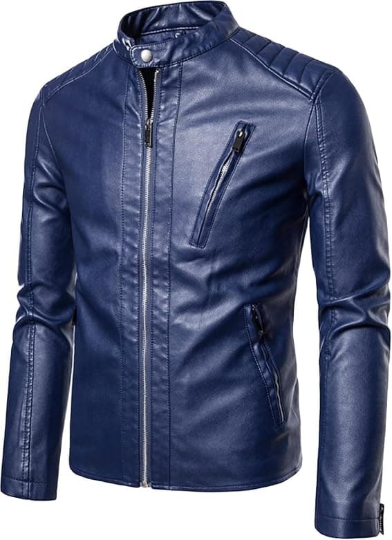 Men's Faux Leather Motorcycle Jacket