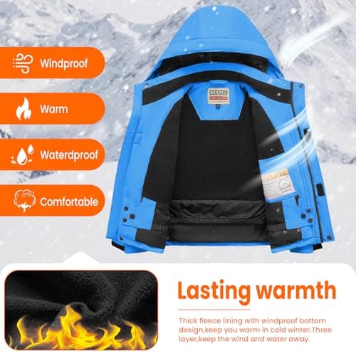 Boys' Waterproof Ski Jacket - Winter Snow Coat for Kids