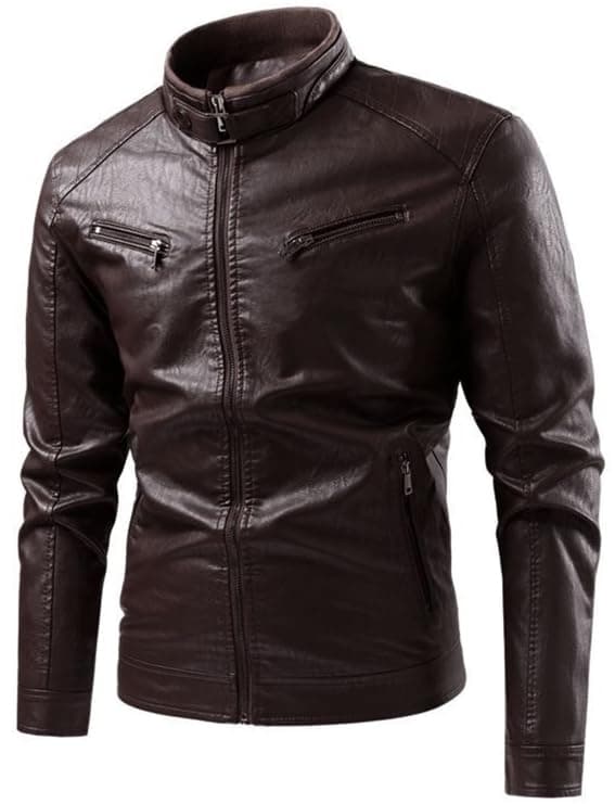 Men's Faux Leather Motorcycle Jacket