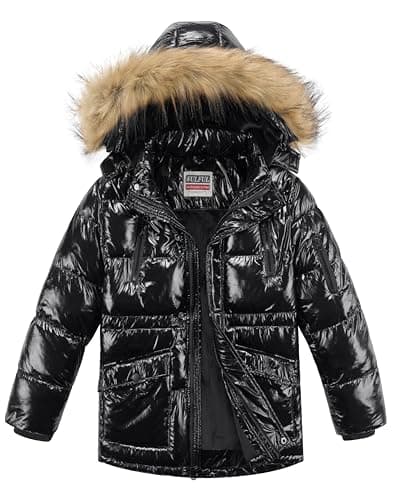 Boys' Winter Coat with Hood and Fleece Lining