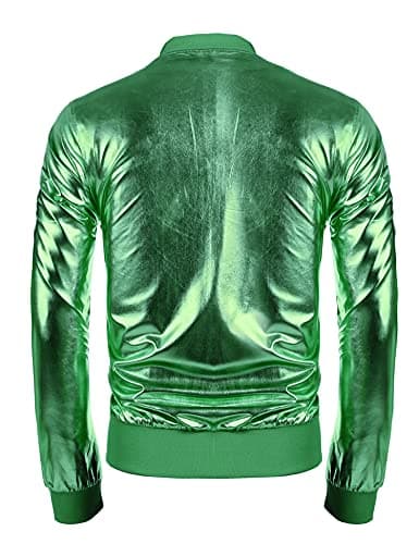 COOFANDY Men's Metallic Varsity Jacket