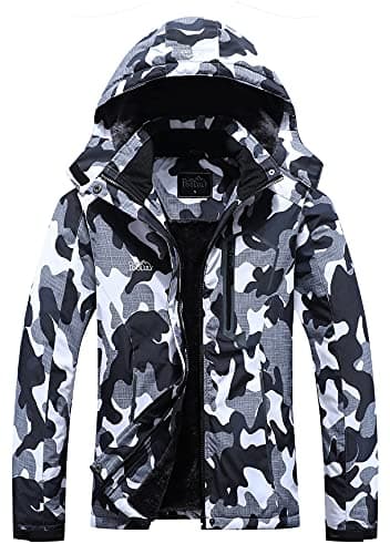 Pooluly Women's Ski Jacket Winter Waterproof Windbreaker Hooded Raincoat Snowboarding Jackets