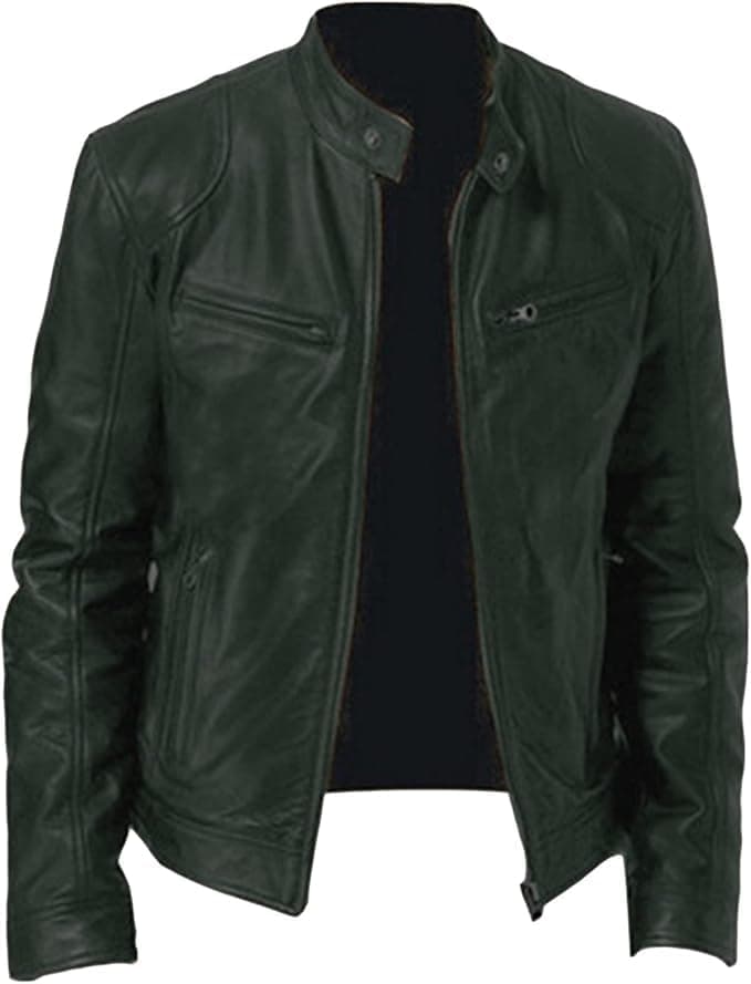 Men's Faux Leather Motorcycle Jacket