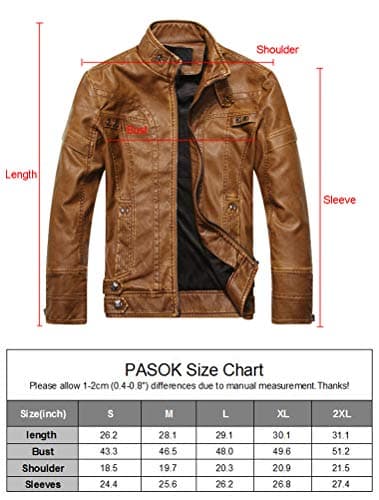 Vintage Stand Collar Men's Faux Leather Jacket for Motorcycle Riders