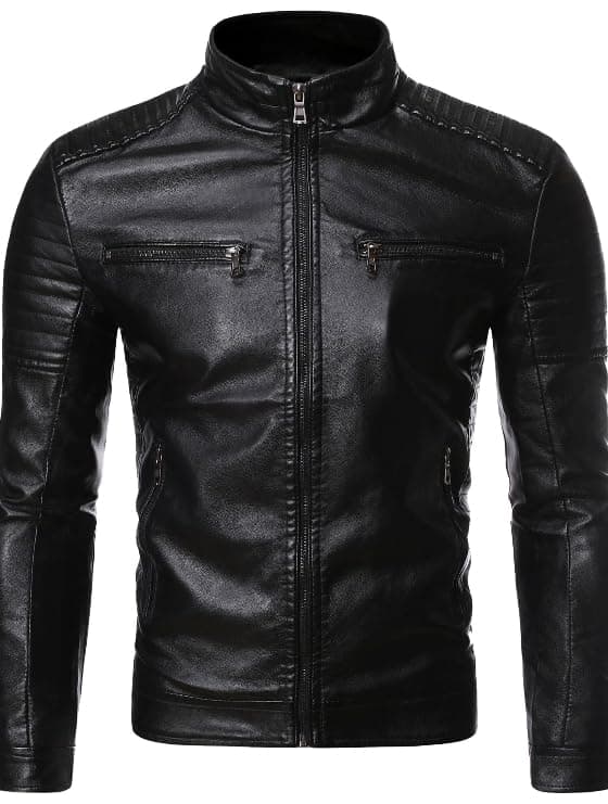 Men's Faux Leather Motorcycle Jacket