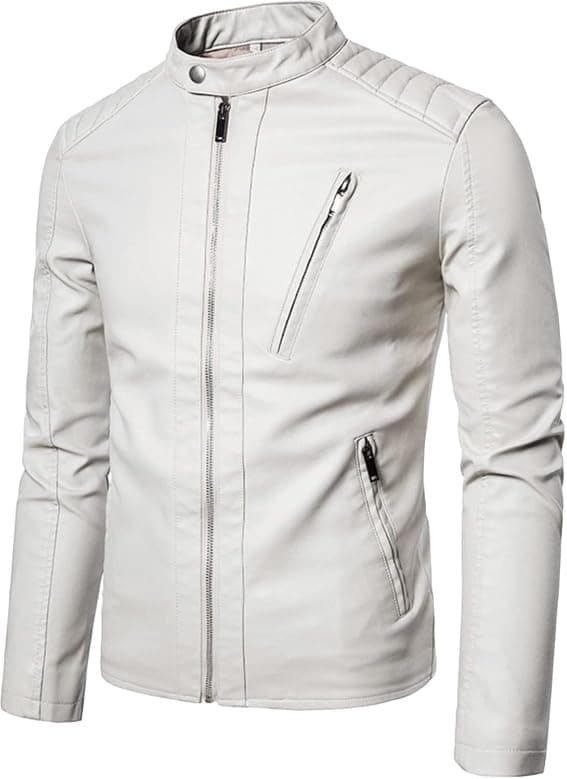 Men's Faux Leather Motorcycle Jacket