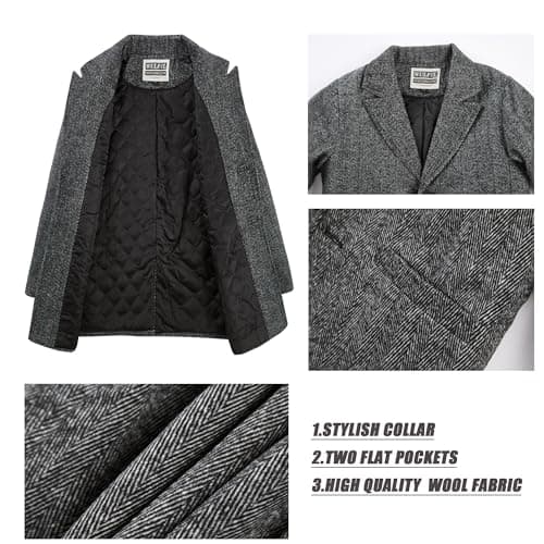 Boys Wool Trench Coat for Winter