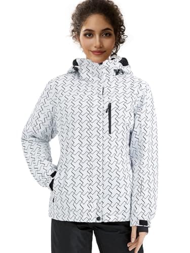 Women's Waterproof Ski Snow Jacket with Fleece Lining