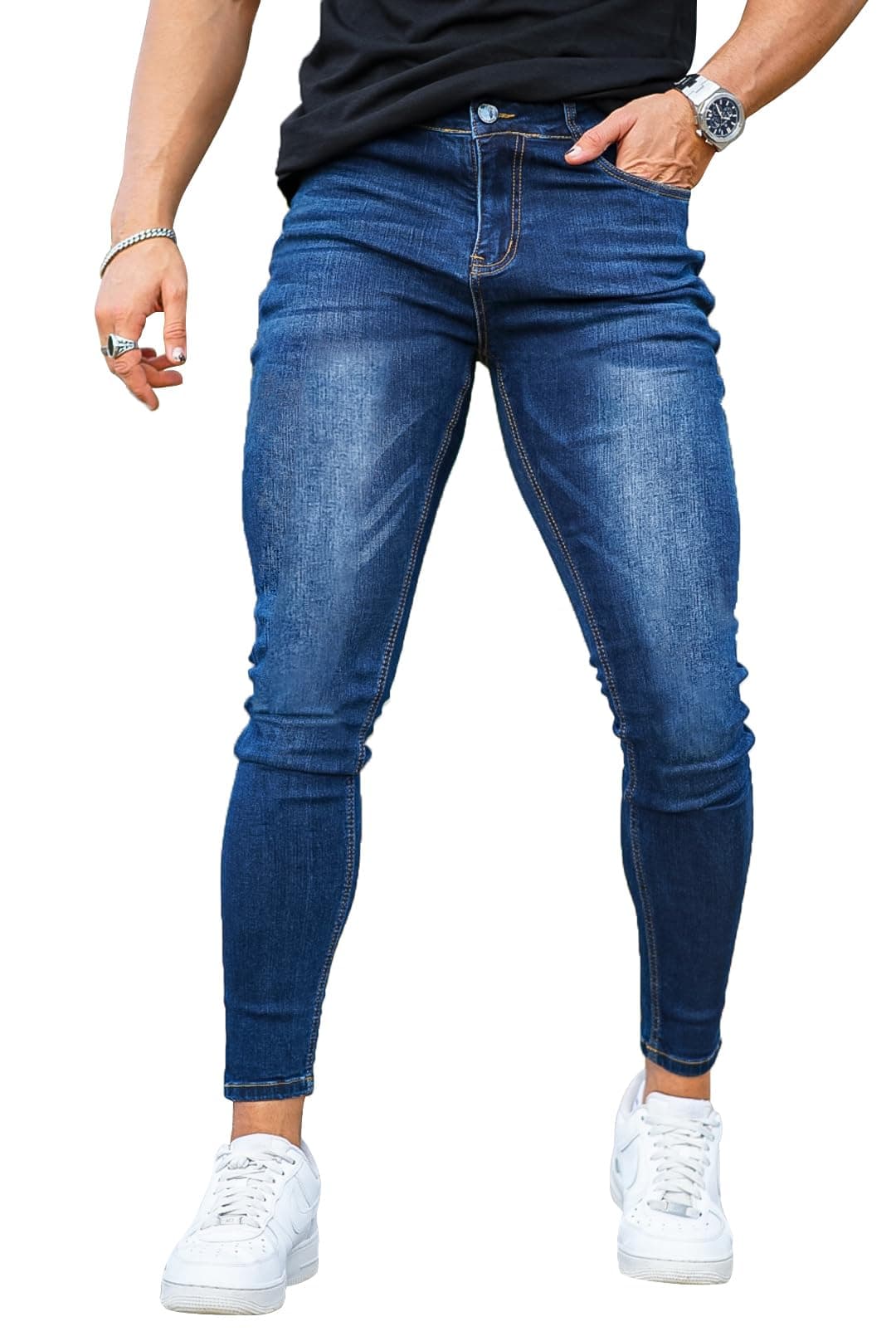 Men's Slim Fit Ripped Stretch Jeans