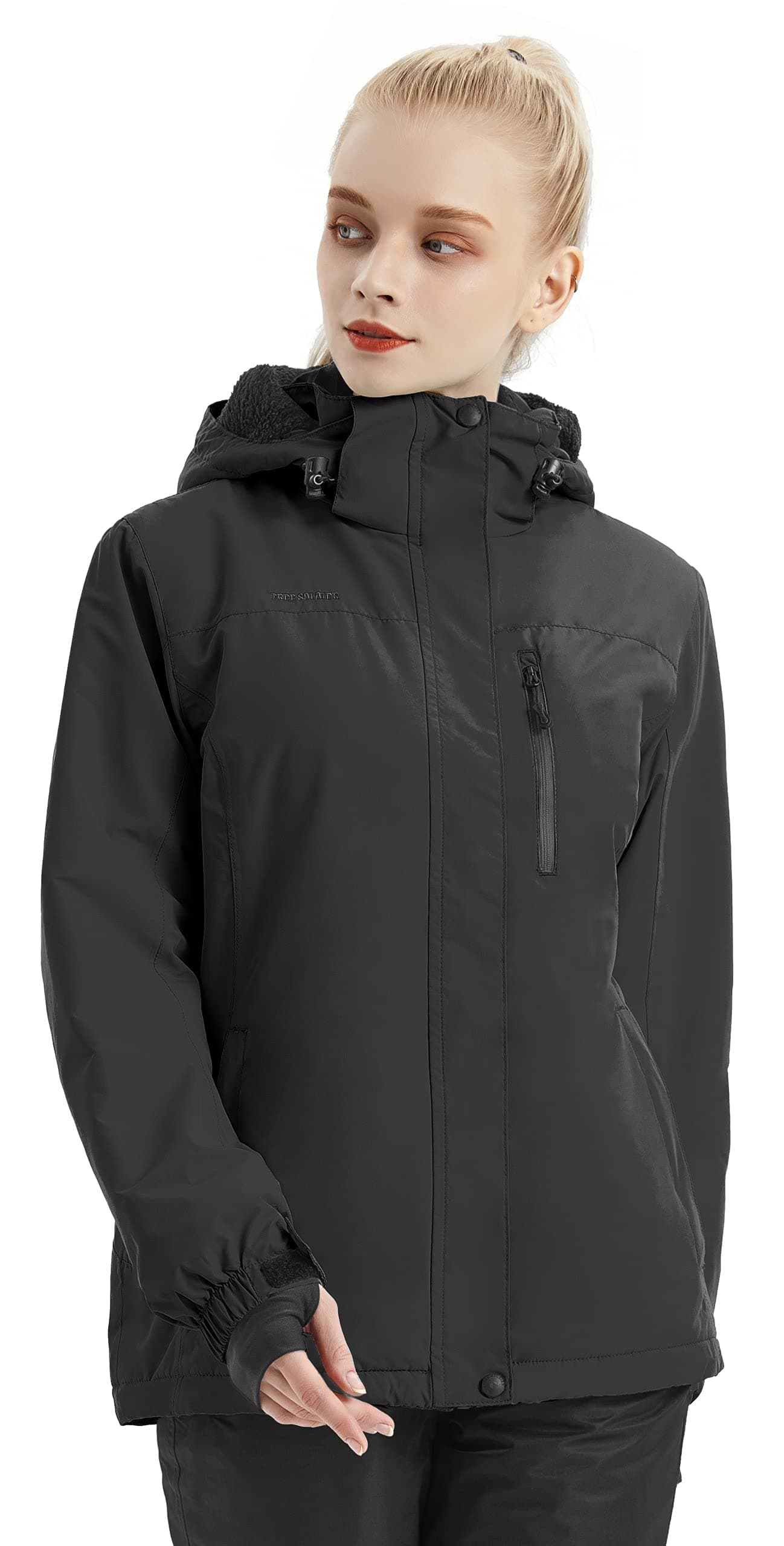 Women's Waterproof Ski Jacket with Fleece Lining