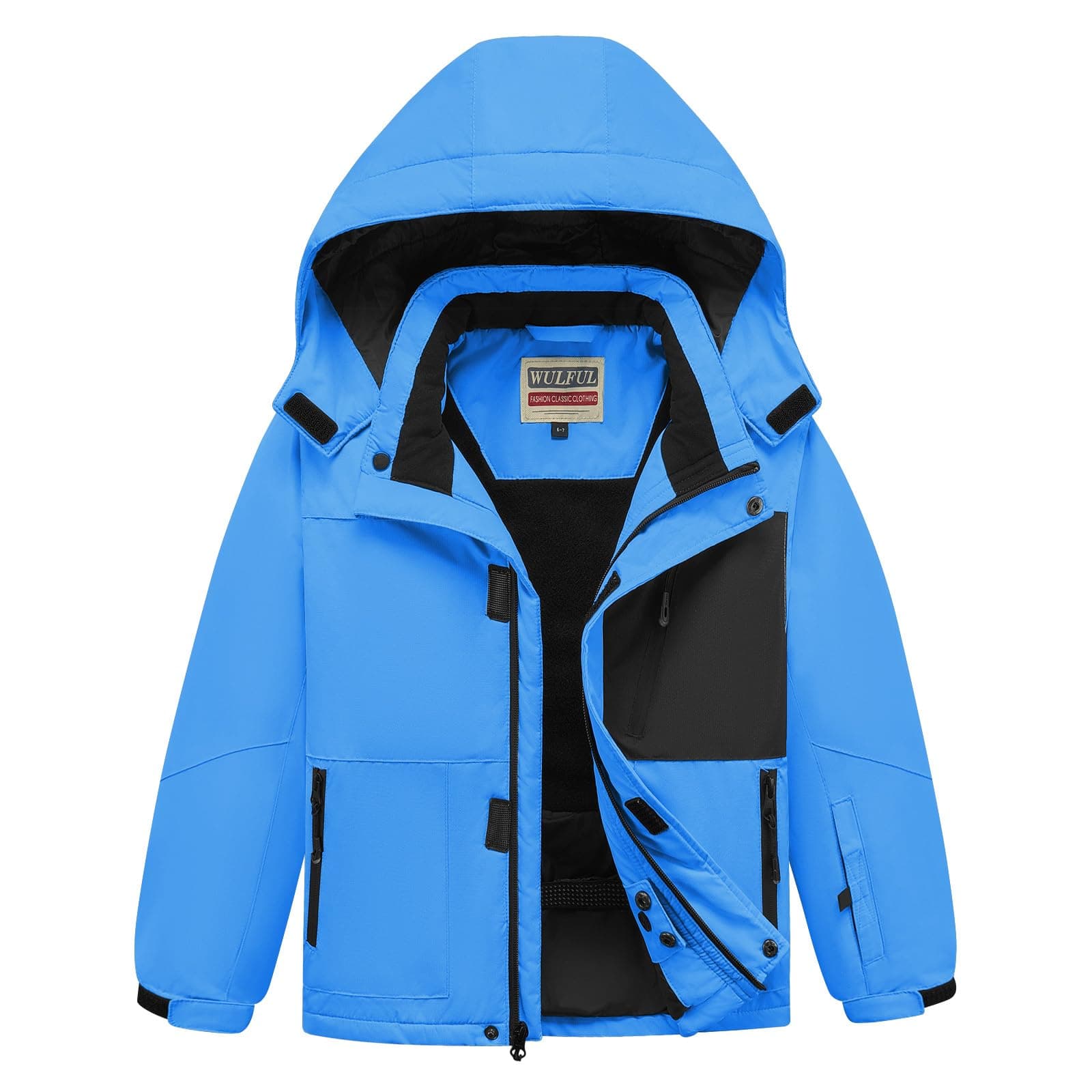 WULFUL Boys' Waterproof Ski Jacket - Kids' Winter Snow Coat for Outdoors