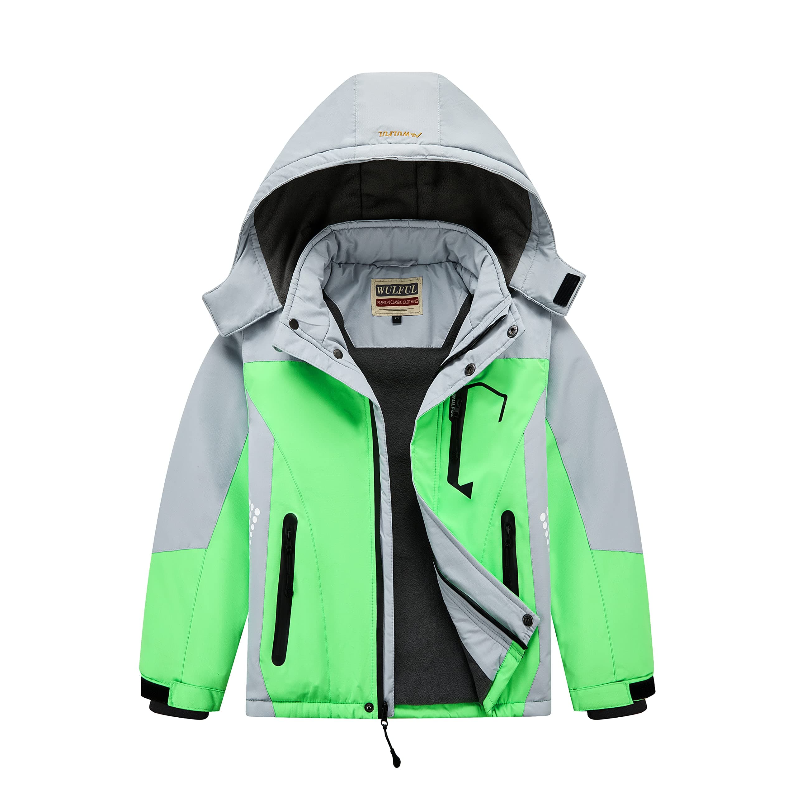 WULFUL Boys' Waterproof Winter Ski Coat with Hood
