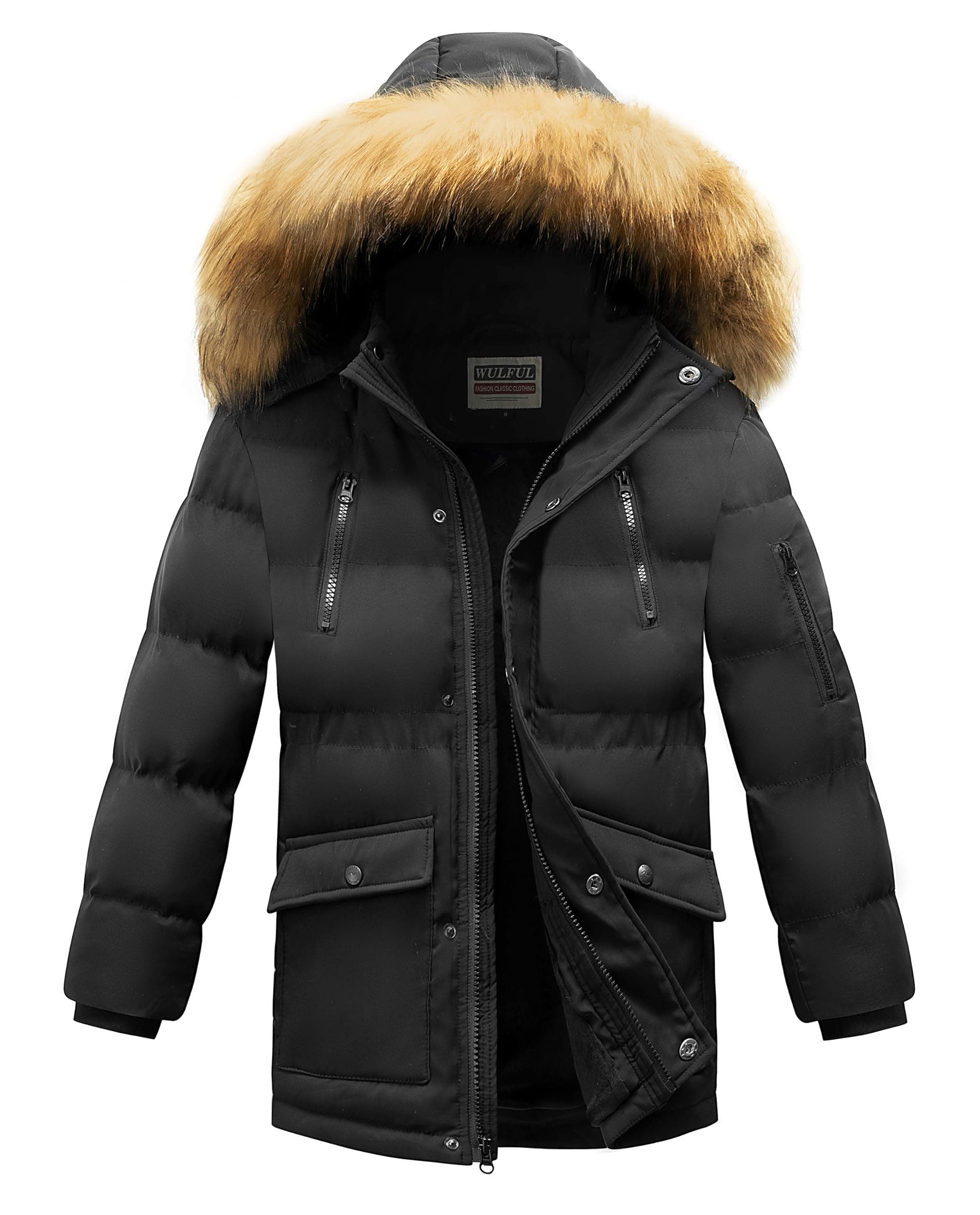 Boys' Winter Coat with Hood and Fleece Lining