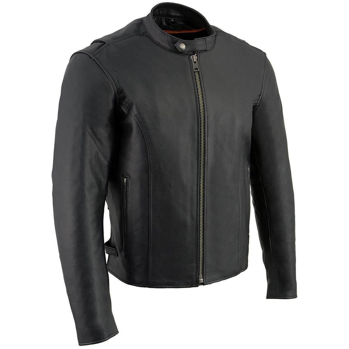 Milwaukee Black Classic Scooter Leather Jacket w/Removable Thermal Liner
