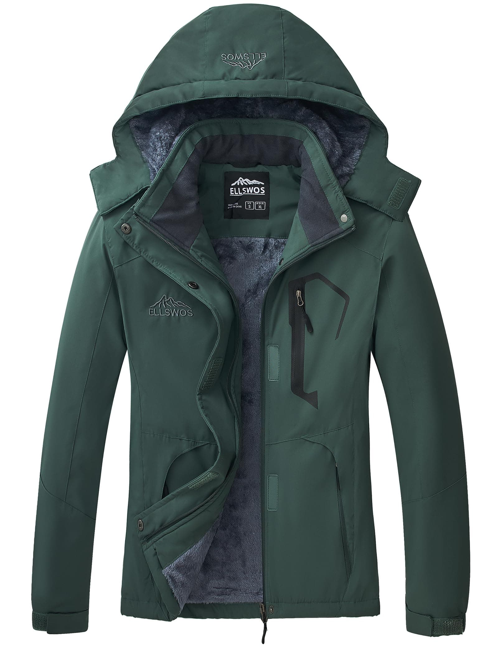 Womens ELLSWOS Winter Ski Jacket Warm Waterproof Windproof Raincoat